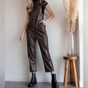 Lulus Vegan Leather Overalls 💜 Plum Purple